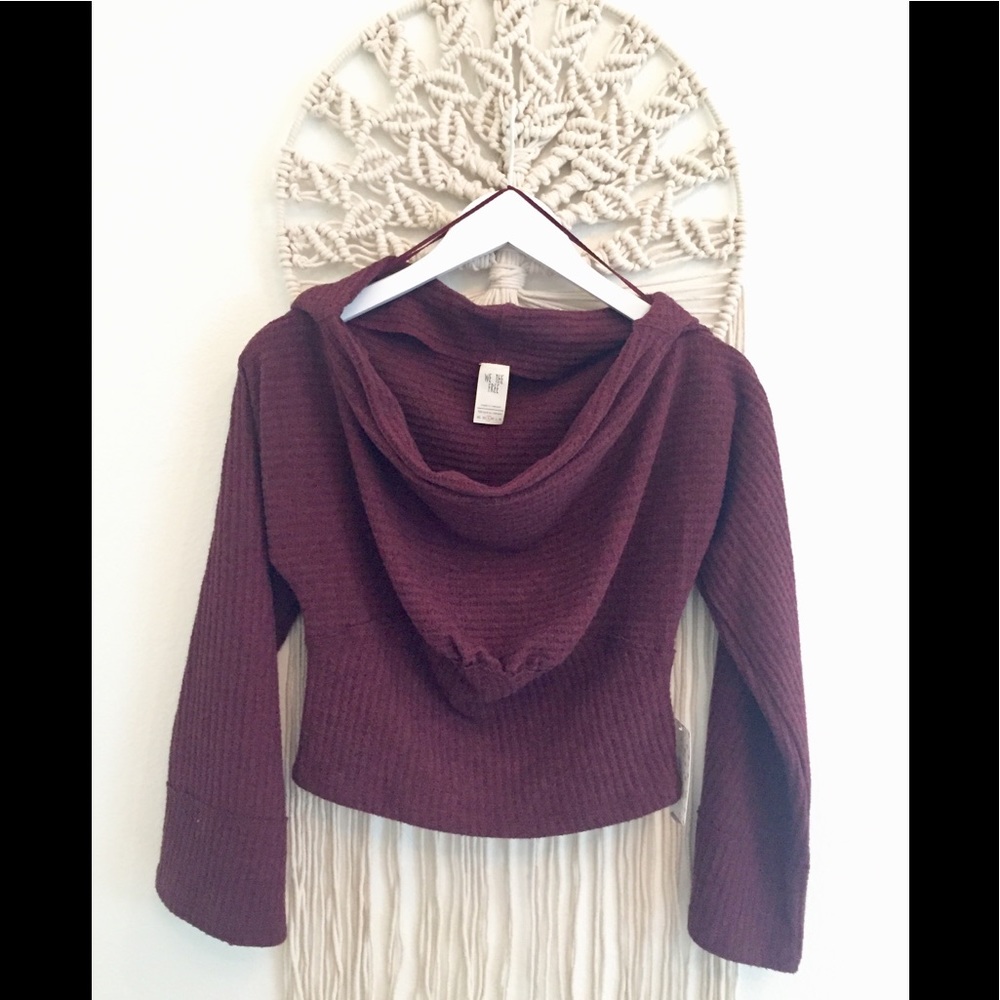 Free People Cowl Neck Knit Bell Sleeve Top…